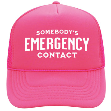 Someone's Emergency Contact Women and Men's Funny Classic 5 Panel Mesh Snap Back Trucker Hat