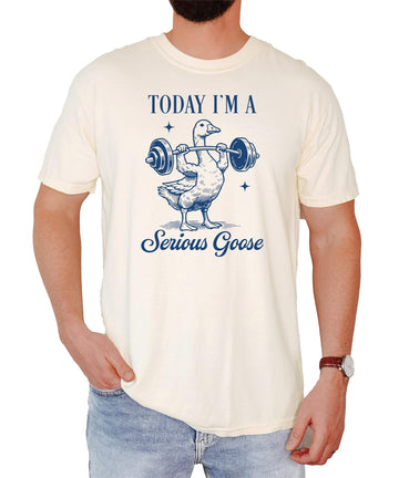 Today I'm a Serious Goose Unisex Fitness Shirt Funny Weightlifting Graphic T-Shirt Pepper Shirt Adult Medium