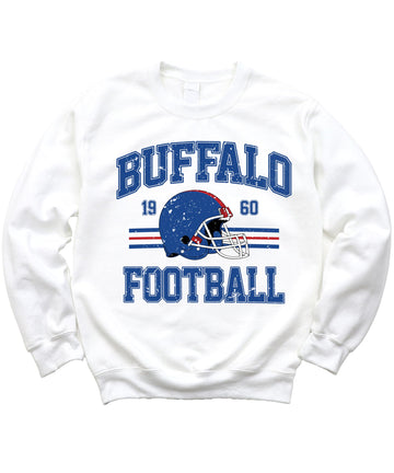 Vintage Buffalo 1960 Football Sweatshirt for Men Women and Kids Distressed Game Day Pullover