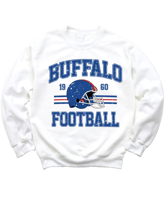 Vintage Buffalo 1960 Football Sweatshirt for Men Women and Kids Distressed Game Day Pullover