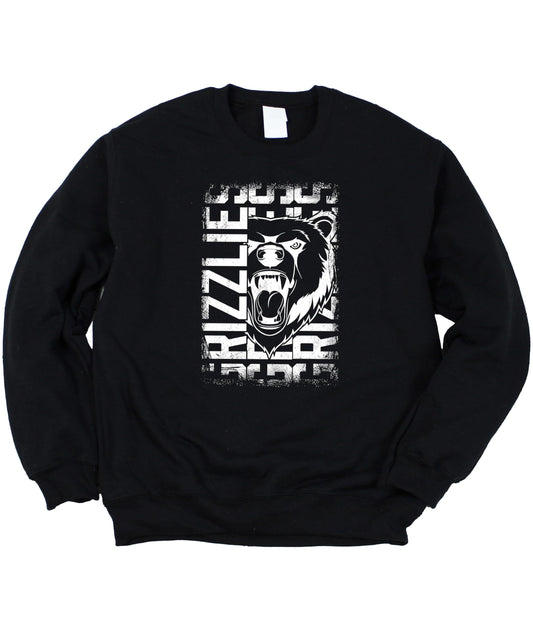 Grizzlies Mascot Unisex Sweatshirt for Adults, Teens, & Kids School Sports Team Pride Sweater