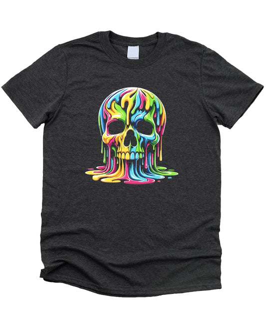 Neon Melting Skull Men's Graphic Tee