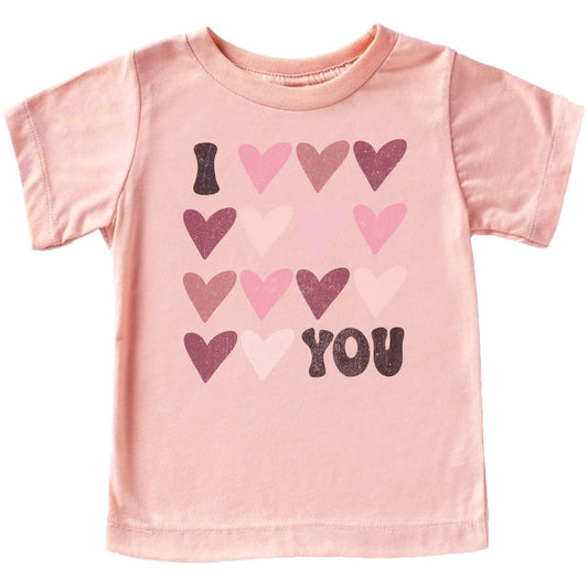I Love You Heart Valentine's Matching Shirts for Women and Girls