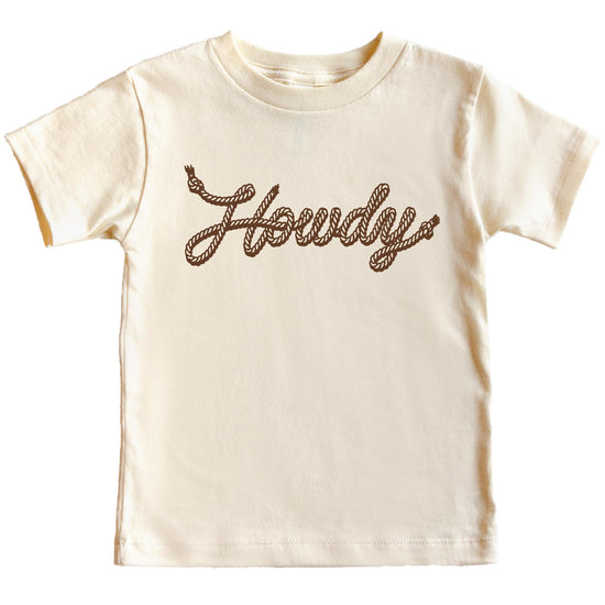 Youth western shirt with rope font Howdy design layout