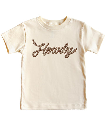 Youth western shirt with rope font Howdy design layout