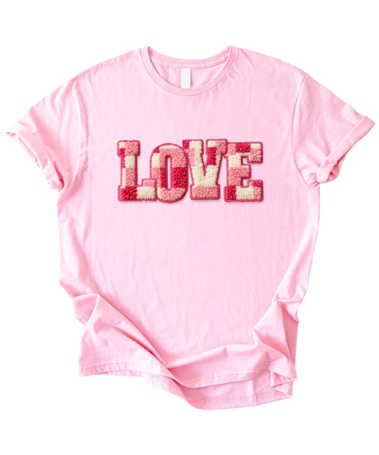 Valentine's Day Ink-Printed NOT a Yarn Patch Shirt for Women, Teens & Kids Pink Check Love Tee