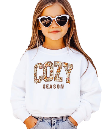Olive Loves Apple Cozy Season Fall Sweatshirt for Women, Youth and Teens Floral Sweater