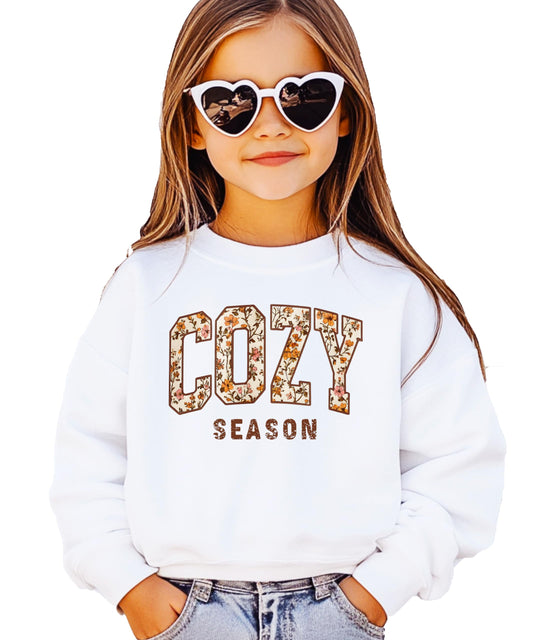 Olive Loves Apple Cozy Season Fall Sweatshirt for Women, Youth and Teens Floral Sweater