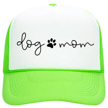 Dog Mom Trucker Hat Puppy Paw Adjustable Cap for Women Graphic Classic 5 Panel Mesh Snap Back