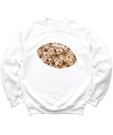 Trendy Floral Football Sweatshirt for Women, Teens & Kids Flower Fall Sports Pullover