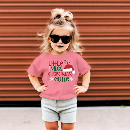 Back or alternate view of Little Miss Christmas Cutie toddler holiday graphic tee