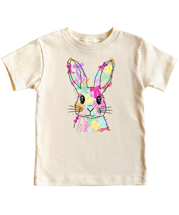 Trendy Easter Bunny Shirt for Women and Girls Bright Coquette Bows and Rabbit Spring Tee Natural Shirt 4T