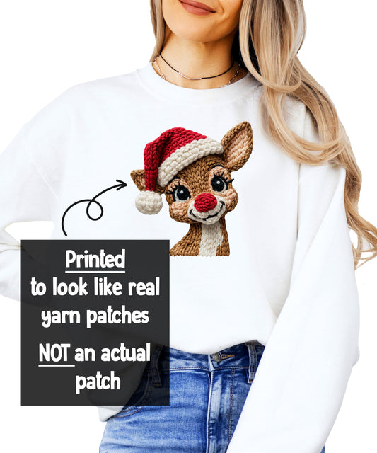 Christmas Reindeer Holiday Sweatshirt – Yarn Patch Style