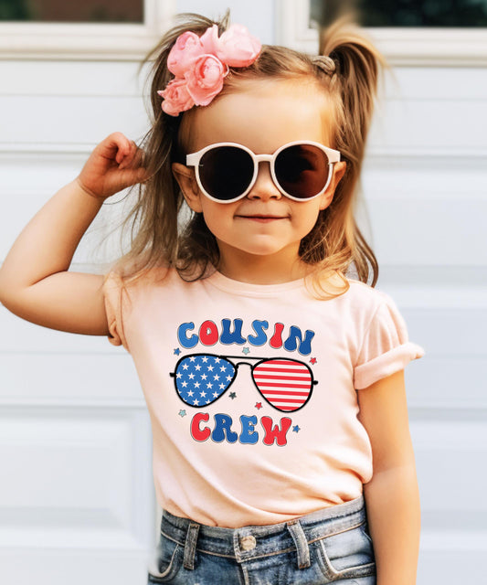 Cousin Crew Patriotic Youth T-Shirt Red White Blue