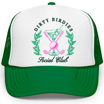 Dirty Birdies Social Club Funny Golf Women's Classic 5 Panel Mesh Snap Back Trucker Hat