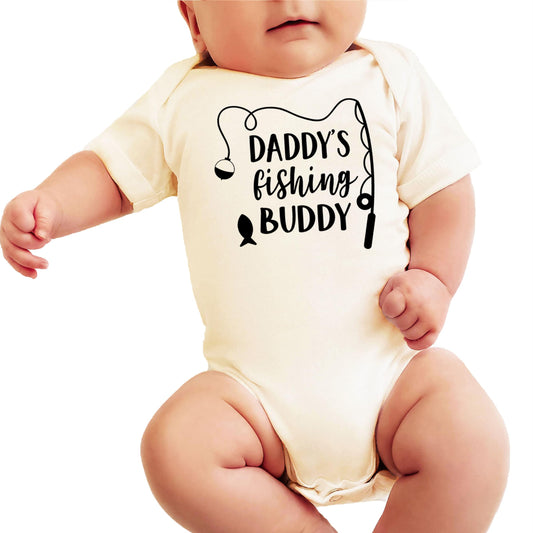Daddy's Fishing Buddy Shirt for Babies, Toddlers, and Children Fisherman Tee for Kids