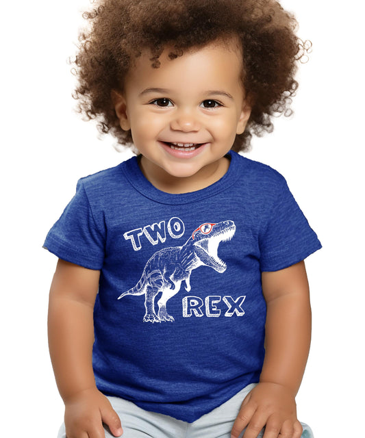 2-Rex Second Birthday Dinosaur T-Rex Shirt for Boys and Girls