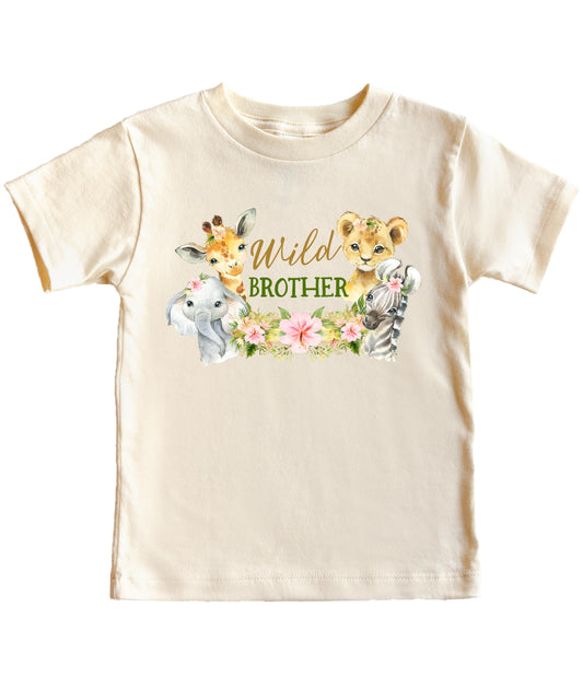 Wild One Birthday Girl Shirt Safari Animal Matching Family Party Tee for Mom Dad Bro Sis -Sold Individually