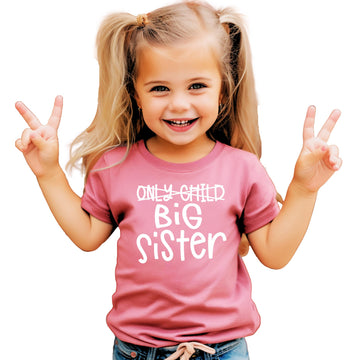Olive Loves Apple Only Child to Big Sister Sibling Announcement Shirts for Baby and Toddler Girls Sibling Outfits