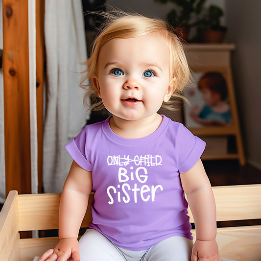 Olive Loves Apple Only Child to Big Sister Sibling Announcement Shirts for Baby and Toddler Girls Sibling Outfits