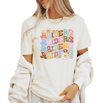 Raiders Groovy School Spirit Shirt for Game Day Apparel for Adults and Kids