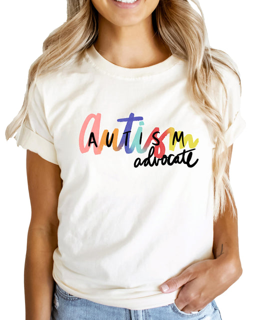 Autism Awareness Shirt for Women Colorful Autistic Advocate Tee
