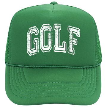 Golf Distressed Trucker Hat for Men & Women Foam Front Classic 5 Panel Mesh Snapback