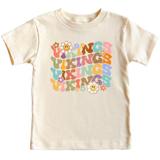 Vikings fan apparel shirt showing back view and overall garment construction