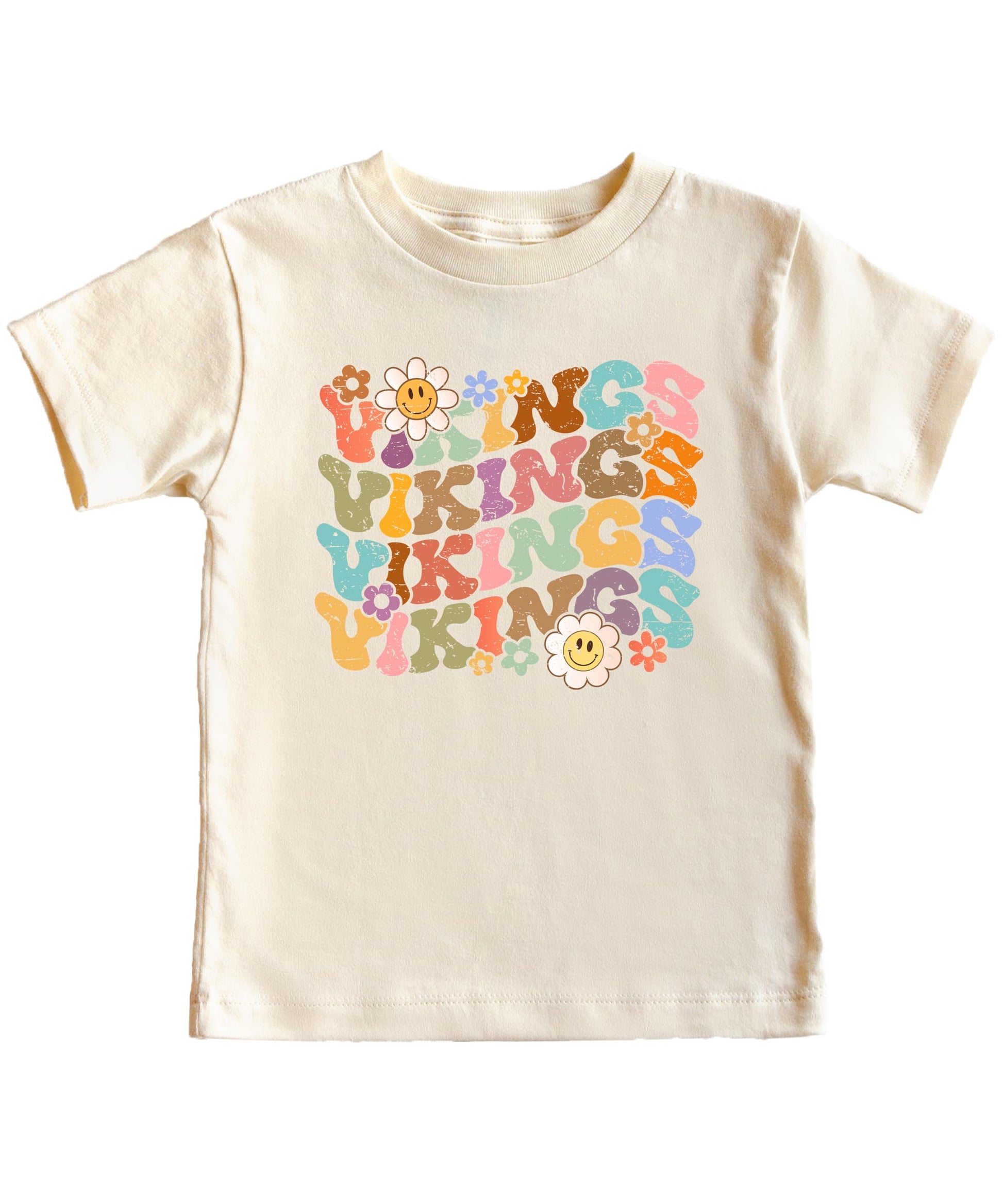 Vikings fan apparel shirt showing back view and overall garment construction