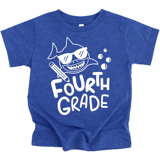 4th Grade Shark First Day of School Gift Back to School T-Shirt Boys Back to School