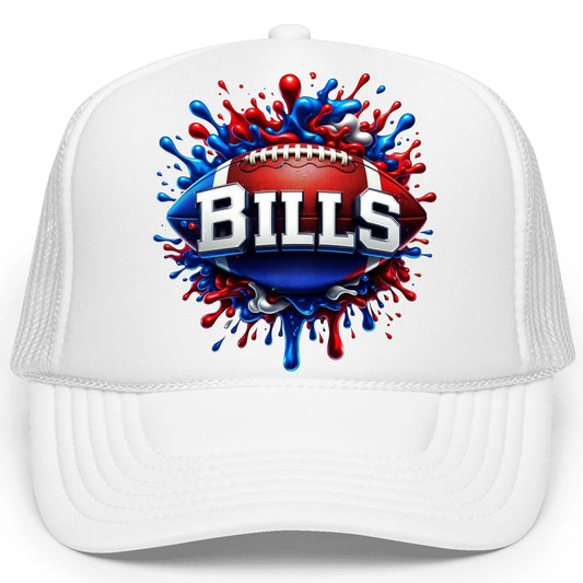 Bills Football Trucker Hat for Men and Women Buffalo Fan Classic 5 Panel Mesh Snap Back
