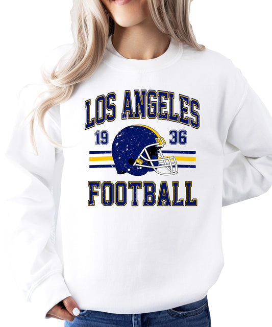 Vintage Los Angeles 1936 Football Sweatshirt for Men Women and Kids Distressed Game Day Pullover
