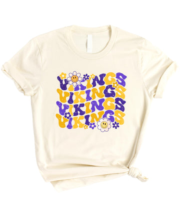 Trendy Vikings Sports Fan Shirt for Women, Teens & Kids Purple Team Pride Girly Outfit for Baby