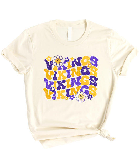 Trendy Vikings Sports Fan Shirt for Women, Teens & Kids Purple Team Pride Girly Outfit for Baby