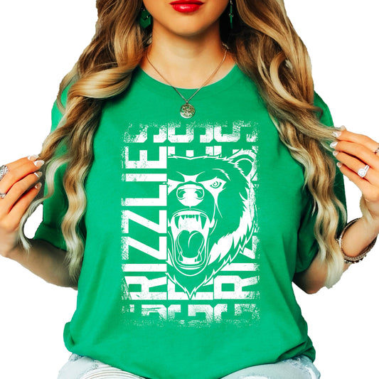 Unisex Grizzlies graphic tee back view showing fit and cut