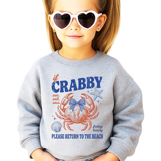 Back or detail view of white coastal crab graphic crewneck sweatshirt by Olive Loves Apple