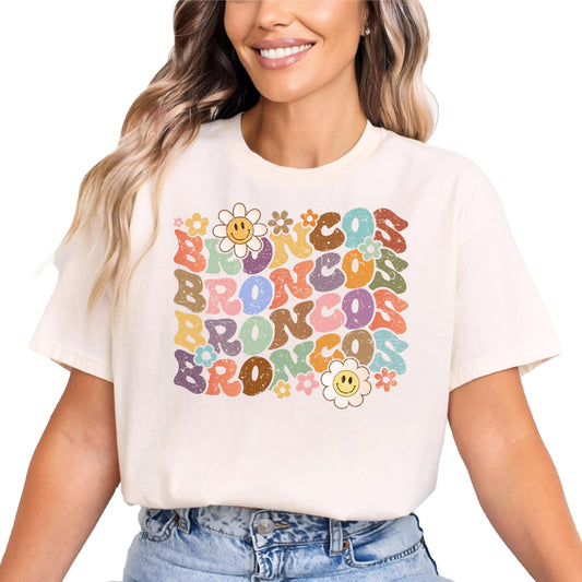 Groovy Broncos School Spirit Shirt for Game Day Apparel for Adults and Kids