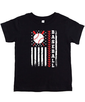 Olive Loves Apple Baseball American Flag T-Shirt for Men Women – Patriotic Baseball Graphic Tee
