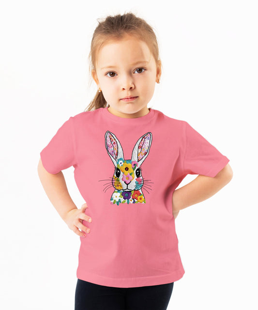 Easter Bunny Floral Embroidery Shirt - Women's Spring Tee