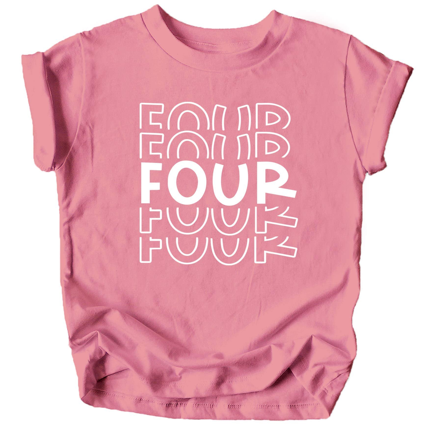 Kids fourth birthday raglan shirt with colorful explosion graphic design