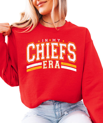 Olive Loves Apple in My Chiefs Era Sweatshirt for School Spirit Apparel for Adults and Kids Vintage Red Sweatshirt Adult Large