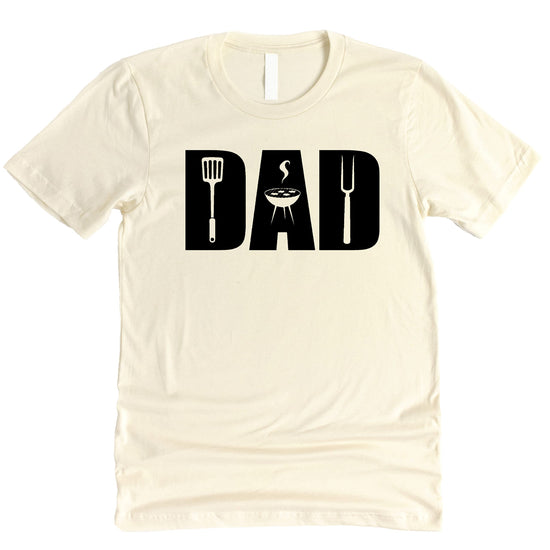 Men's grilling shirt laid flat showing full graphic design detail