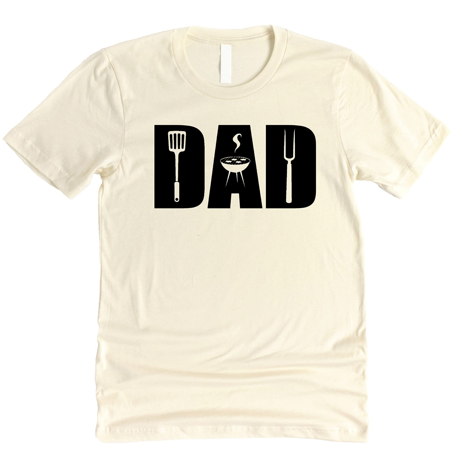 Men's grilling shirt laid flat showing full graphic design detail