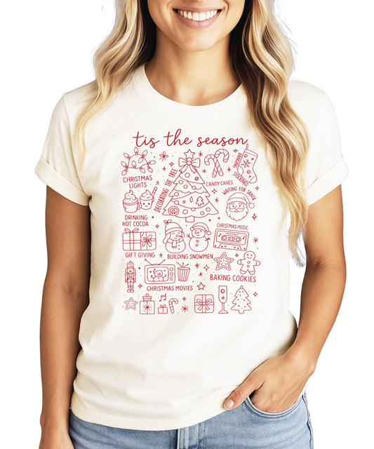 Tis the Season Christmas Collage Matching Family Tee