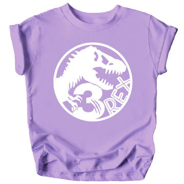 Three T-Rex Fossil Dinosaur 3rd Birthday T-Shirts Dinosaur Themed Third Birthday Toddler Military Green Shirt 4T