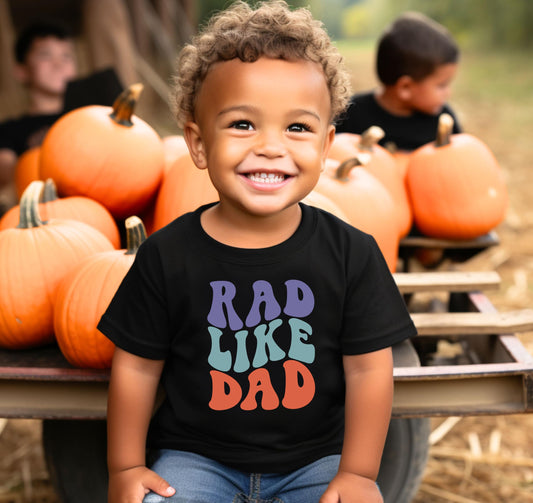 Rad Like Dad Groovy Father's Day Outfit for Baby and Toddler Youth Boys and Girls