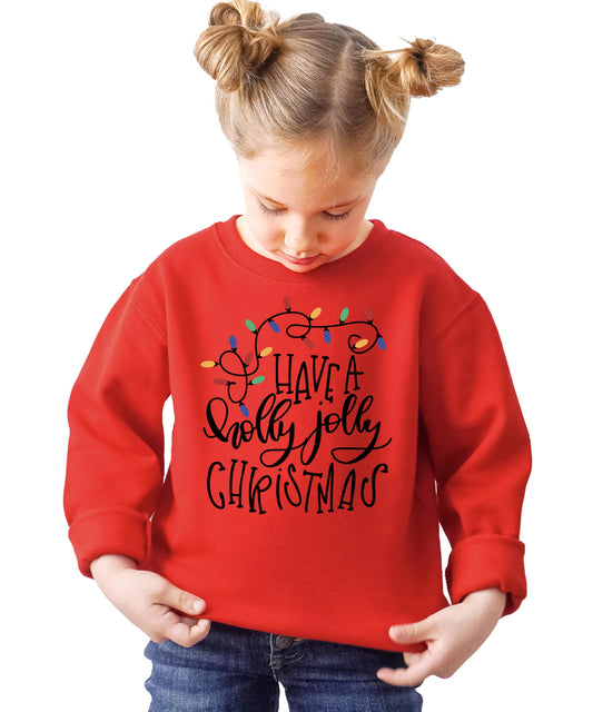 Have a Holly Jolly Christmas Sweatshirt for Family Winter Holiday Xmas Lights Pullover
