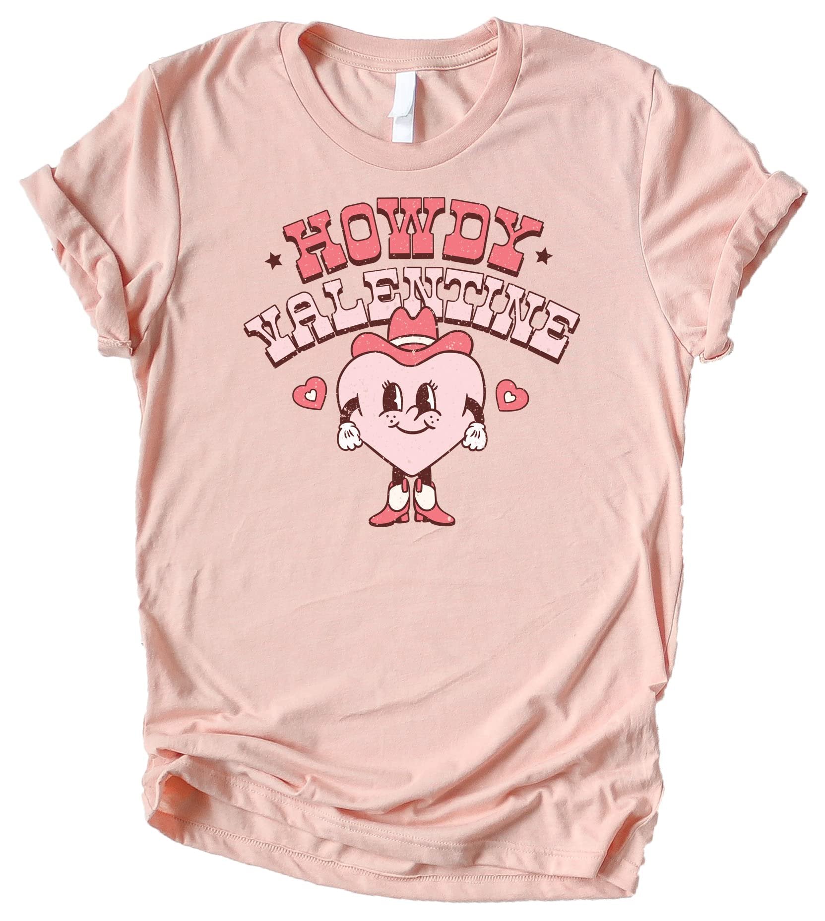 Toddler in Howdy Valentine hot pink western graphic tee for Valentine's Day