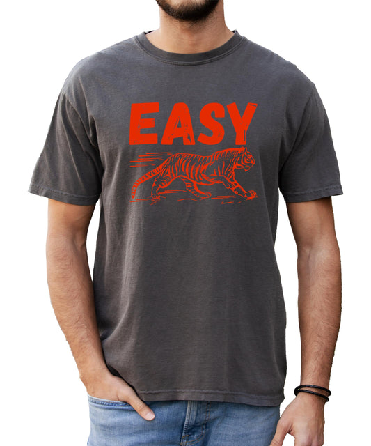 Trendy Easy Tiger Shirt for Women and Men Red Tiger Graphic Tee
