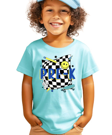 Retro Pre-K Shirt for Boys First Day of School Skateboard T-Shirt for Preschool